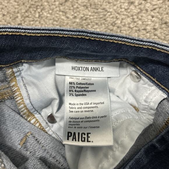 Paige Hoxton Ankle Fit Jeans Women's Size 28 Blue Denim Mid-Rise Stretch - Picture 4 of 6